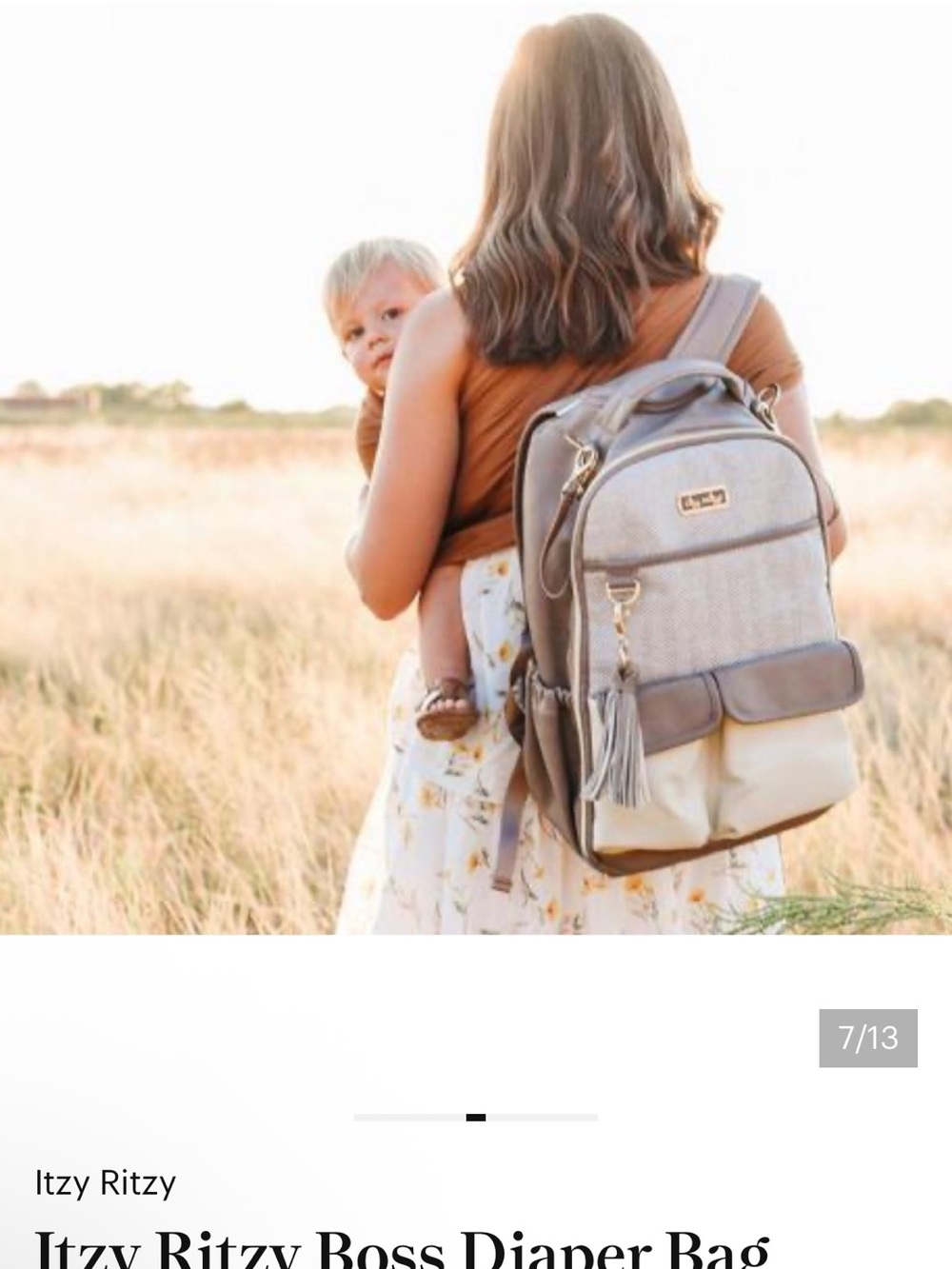 Itzy Ritzy Taupe & Cream Boss Diaper Backpack